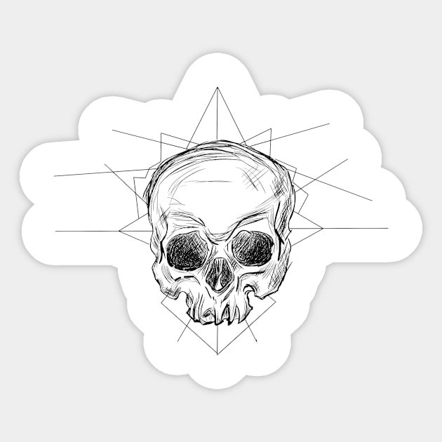 skull-sketch Sticker by annaandron